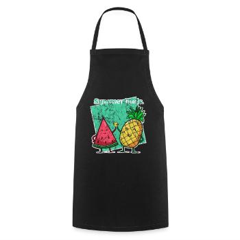 Tropical - Cooking Apron - black - Front - AI Model Male 185 dark (185cm)