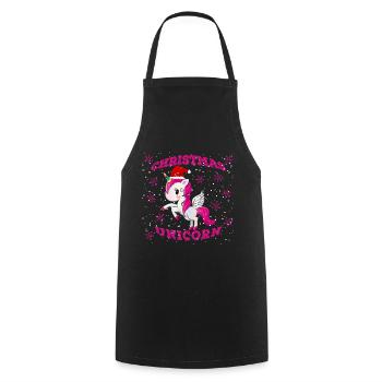 Licorne de Noël - Tablier de cuisine - noir - Devant - AI Model Male 185 dark (185cm)