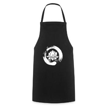 Enso Zen Lotus Yoga Meditation Symbol - Cooking Apron - black - Front - AI Model Male 185 dark (185cm)