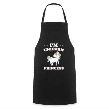 Unicorn Princesse Licorne Fille Cool Cadeau - Tablier de cuisine - noir - Devant - AI Model Male 185 dark (185cm)