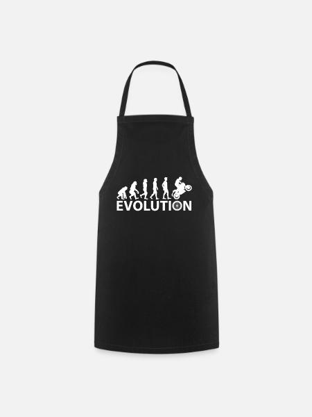 Evolution Monkey to Motorbiker Funny Gift - Cooking Apron - black
