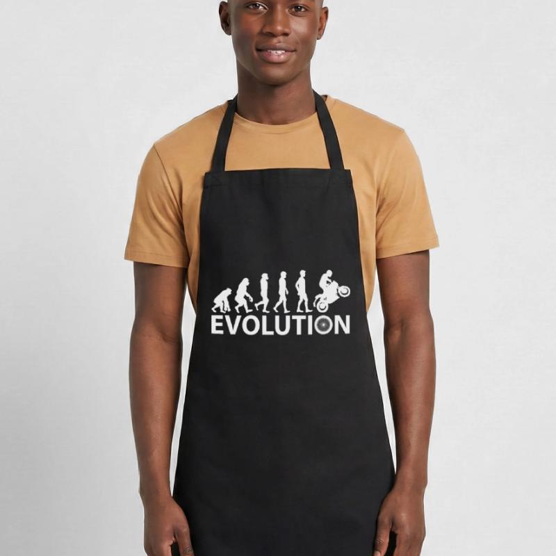 Evolution Monkey to Motorbiker Funny Gift Cooking Apron