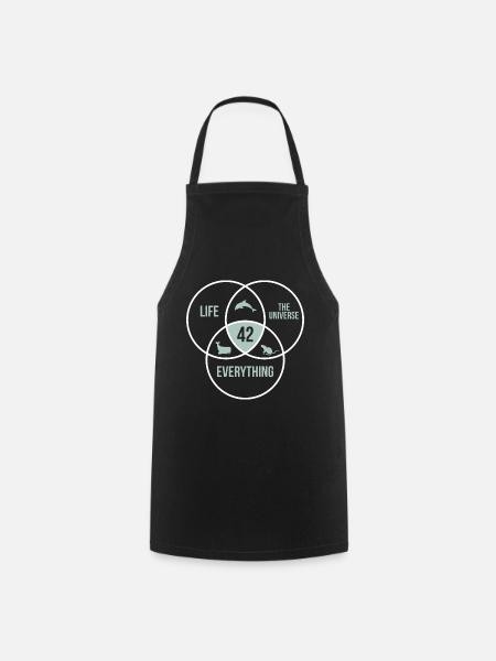 42 Answer to All Life Universe Number 42 - Cooking Apron - black