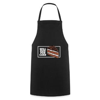 Cake Foodie Run for Cake Sport White Fun - Cooking Apron - black - Front - AI Model Male 185 dark (185cm)