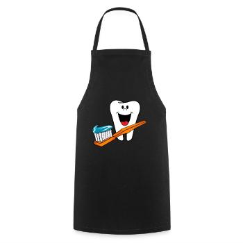 Happy Teeth Healthy teeth like to laugh - Cooking Apron - black - Front - AI Model Male 185 dark (185cm)