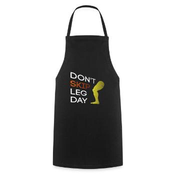 Gym Workout Gym Sport Training Legs - Cooking Apron - black - Front - AI Model Male 185 dark (185cm)