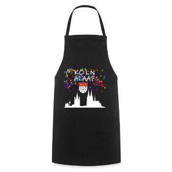 Köln Alaaf Stadtbild,Karneval Fastnacht shirt fun - Kochschürze - Schwarz - Vorne - AI Model Male 185 dark (185cm)