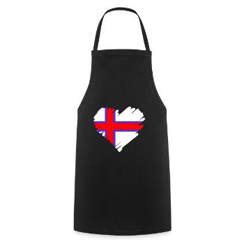 Faroe heart love - Cooking Apron - black - Front - AI Model Male 185 dark (185cm)