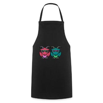 Chèvre de chèvre de montagne d'été cool - Tablier de cuisine - noir - Devant - AI Model Male 185 dark (185cm)