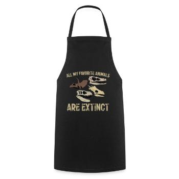 Dinosaur favorite animals are extinct - Cooking Apron - black - Front - AI Model Male 185 dark (185cm)
