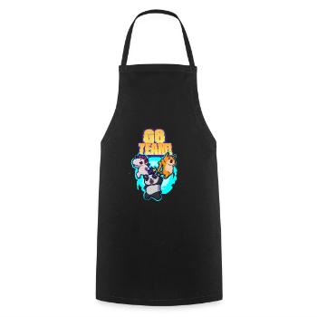Unicorn Panda Cat Portal Motivation - Cooking Apron - black - Front - AI Model Male 185 dark (185cm)