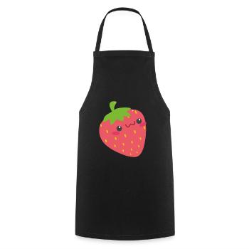 KAWAII STRAWBERRY - Kochschürze - Schwarz - Vorne - AI Model Male 185 dark (185cm)