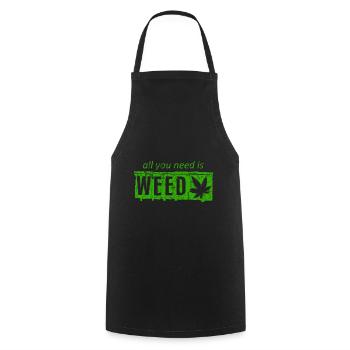 Weed - Cooking Apron - black - Front - AI Model Male 185 dark (185cm)