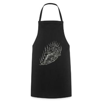 Sak Yant Thai Tattoo Tiger Animal Cooles - Tablier de cuisine - noir - Devant - AI Model Male 185 dark (185cm)