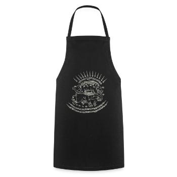Sak Yant Thai Tattoo Three-headed Elephant Gift - Cooking Apron - black - Front - AI Model Male 185 dark (185cm)