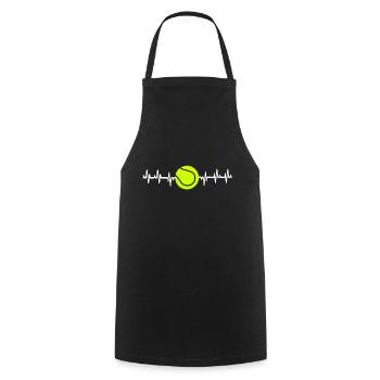 Tennis Heartbeat Shirt Tennis T-Shirt for Players - Tablier de cuisine - noir - Devant - AI Model Male 185 dark (185cm)