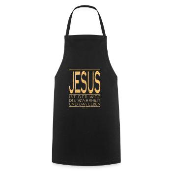 Jesus ist der Weg die Wahrheit und das Leben - Kochschürze - Schwarz - Vorne - AI Model Male 185 dark (185cm)