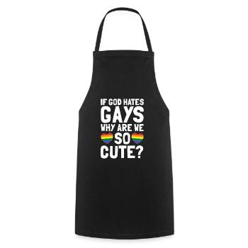 LGBT Gott hasst schwule Regenbogen Herz - Kochschürze - Schwarz - Vorne - AI Model Male 185 dark (185cm)