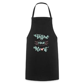 C’est le cœur qui suit le sort - Tablier de cuisine - noir - Devant - AI Model Male 185 dark (185cm)