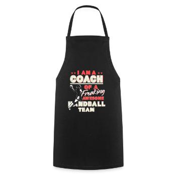 Trainer Handball Geschenk - Kochschürze - Schwarz - Vorne - AI Model Male 185 dark (185cm)