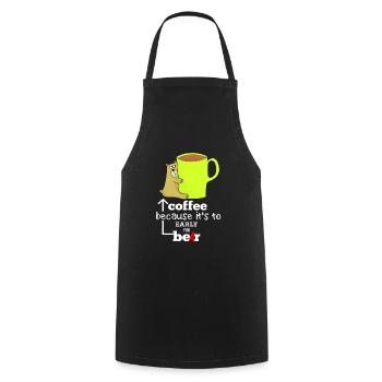 Coffee Bear - funny bear who loves coffee - Cooking Apron - black - Front - AI Model Male 185 dark (185cm)
