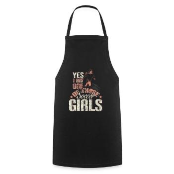 Female soccer gift - Cooking Apron - black - Front - AI Model Male 185 dark (185cm)