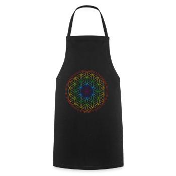 Fleur de vie - Tablier de cuisine - noir - Devant - AI Model Male 185 dark (185cm)
