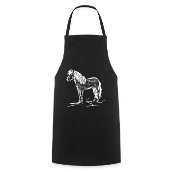 Horse - Cooking Apron - black - Front - AI Model Male 185 dark (185cm)