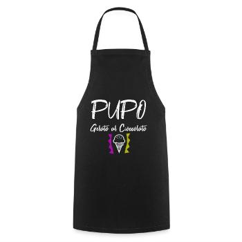 PUPO Cantante Gelato Italy Gift Funny - Cooking Apron - black - Front - AI Model Male 185 dark (185cm)
