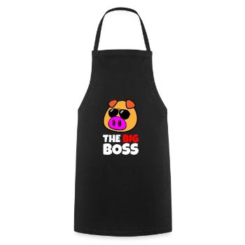Schwein Boss Chef Vorgesetzter Geschenkidee - Kochschürze - Schwarz - Vorne - AI Model Male 185 dark (185cm)
