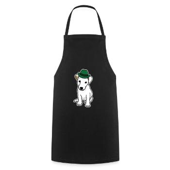 Jack Russell with hat, dog, cartoon, funny, cute - Cooking Apron - black - Front - AI Model Male 185 dark (185cm)