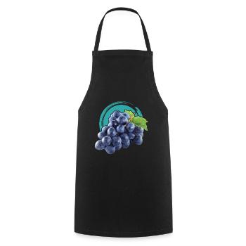 Grapes, fruit, blue, yummy, gift idea - Cooking Apron - black - Front - AI Model Male 185 dark (185cm)