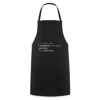 Computer Science Nerd Geek Programmer Code - Cooking Apron - black - Front - AI Model Male 185 dark (185cm)