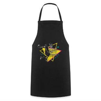 Basketball retro - Cooking Apron - black - Front - AI Model Male 185 dark (185cm)