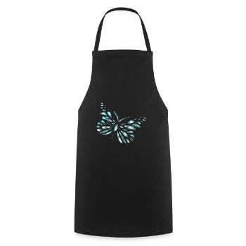 Papillon diamants - Tablier de cuisine - noir - Devant - AI Model Male 185 dark (185cm)