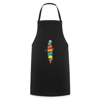 Système solaire Waffle Space Ice Summer Mars - Tablier de cuisine - noir - Devant - AI Model Male 185 dark (185cm)