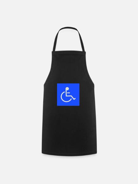 Panneau handicapé pour les utilisateurs de fauteuils roulants - Tablier de cuisine - noir
