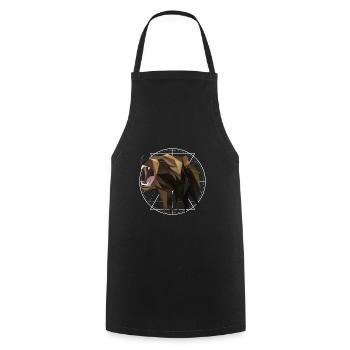 Bear brown bear Abstract polygon geometric gift - Cooking Apron - black - Front - AI Model Male 185 dark (185cm)