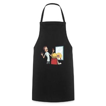 Hairdresser cutting, combing, laying - Cooking Apron - black - Front - AI Model Male 185 dark (185cm)