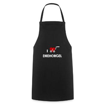 Drehorgel Leierkasten Herz für Musiker - Kochschürze - Schwarz - Vorne - AI Model Male 185 dark (185cm)