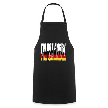 A German Tee For Germans Saying"I'm Not Angry I'm - Cooking Apron - black - Front - AI Model Male 185 dark (185cm)