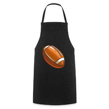 Football américain - Tablier de cuisine - noir - Devant - AI Model Male 185 dark (185cm)