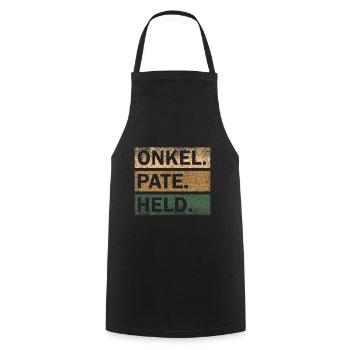 Onkel Pate Held Geschenkidee - Kochschürze - Schwarz - Vorne - AI Model Male 185 dark (185cm)
