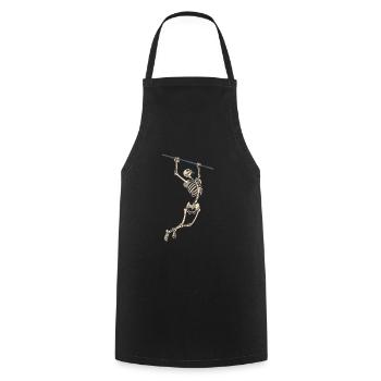 Skelett an der Klimmzugstange Fitness Sport - Kochschürze - Schwarz - Vorne - AI Model Male 185 dark (185cm)