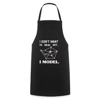 I don't want to brag, but i model. - Cooking Apron - black - Front - AI Model Male 185 dark (185cm)