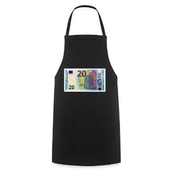 20 euro - Kochschürze - Schwarz - Vorne - AI Model Male 185 dark (185cm)