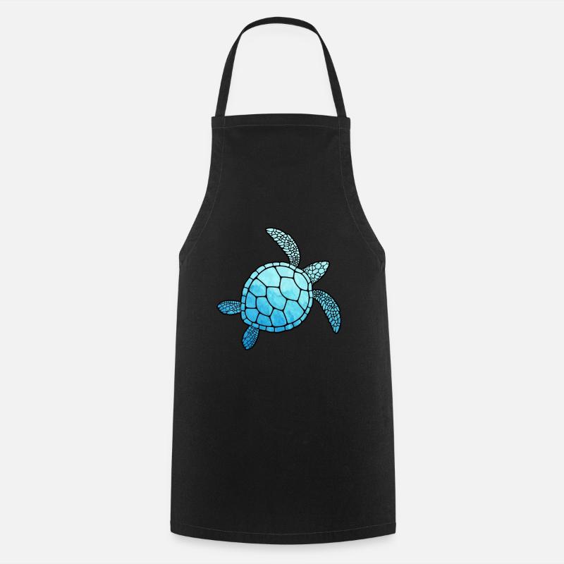 Schildkröte Turtle Geschenkidee Schildkröten Meer - Kochschürze - Schwarz