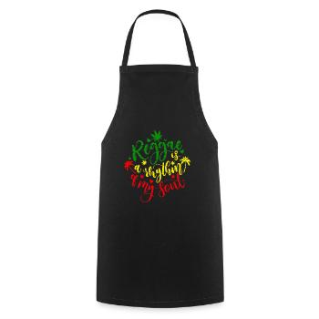 Reggae a Rhythm of My Soul, Marley, Rasta, Jamaica - Cooking Apron - black - Front - AI Model Male 185 dark (185cm)