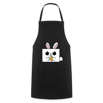 Hase Häschen Osterhase Möhre - Kochschürze - Schwarz - Vorne - AI Model Male 185 dark (185cm)