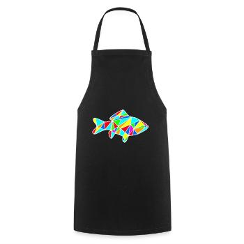 fish - Cooking Apron - black - Front - AI Model Male 185 dark (185cm)